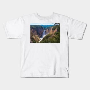 Yellowstone Waterfall Painting Kids T-Shirt